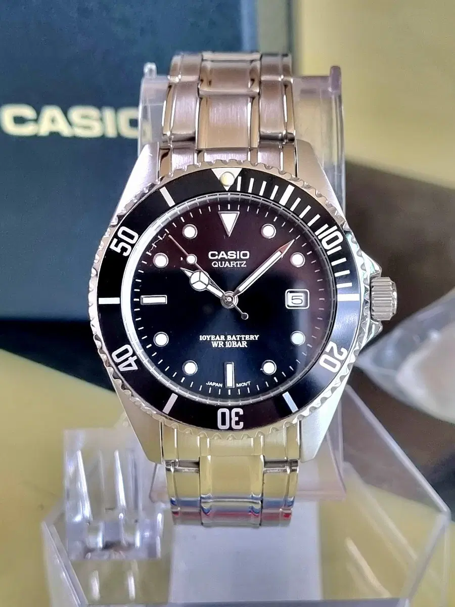 빈티지 미사용급 서브마리너 CASIO MTD-1043D 10년 배터리 흑새치 청새치 백새치 밀리터리 군사워치 다이버 카시오시계