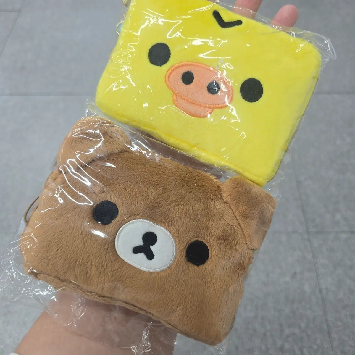 산엑스 리락쿠마 코구마 키이로이토리 페이스 패스케이스 카드 지갑 파우치
