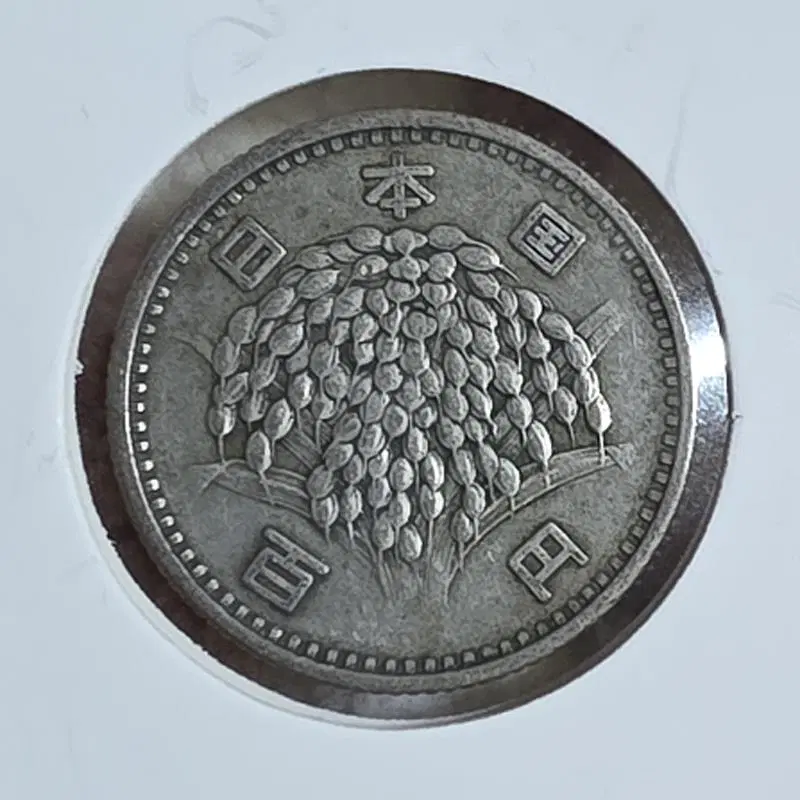 일본 1959년 100엔 통용 은화 벼 이삭