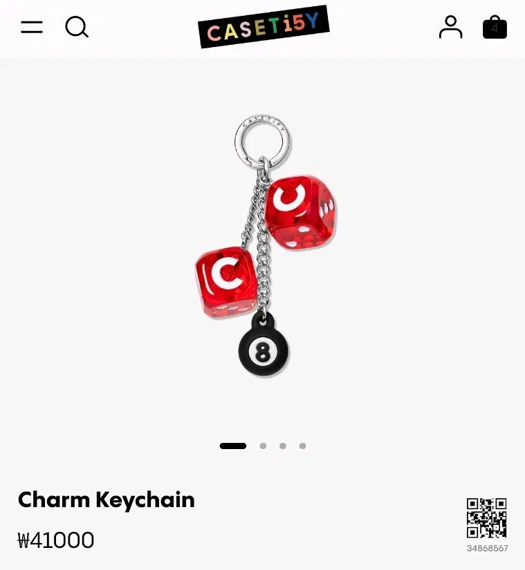 CASETiFY 참 키링 레드 다이스 8볼