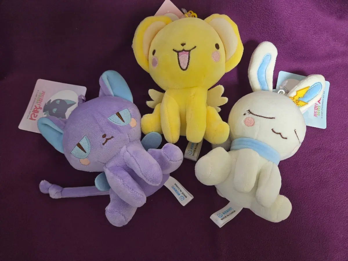 새제품/정품 카드캡터 체리 봉제 인형 3종(케로/스피넬선/모모)