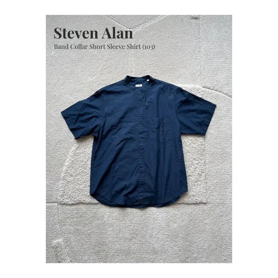 Steven Alan 밴드칼라 반소매 셔츠 (103)