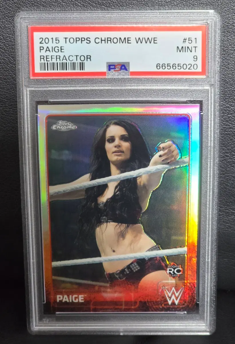 2015 탑스 크롬 WWE 페이지 루키 리플렉터 PSA 9