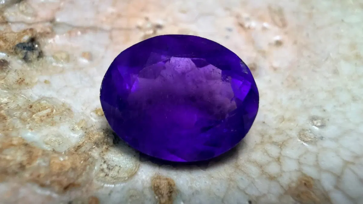 No.6228 천연 고퀄 브라질 자수정 다이야몬드커팅 5.1ct
