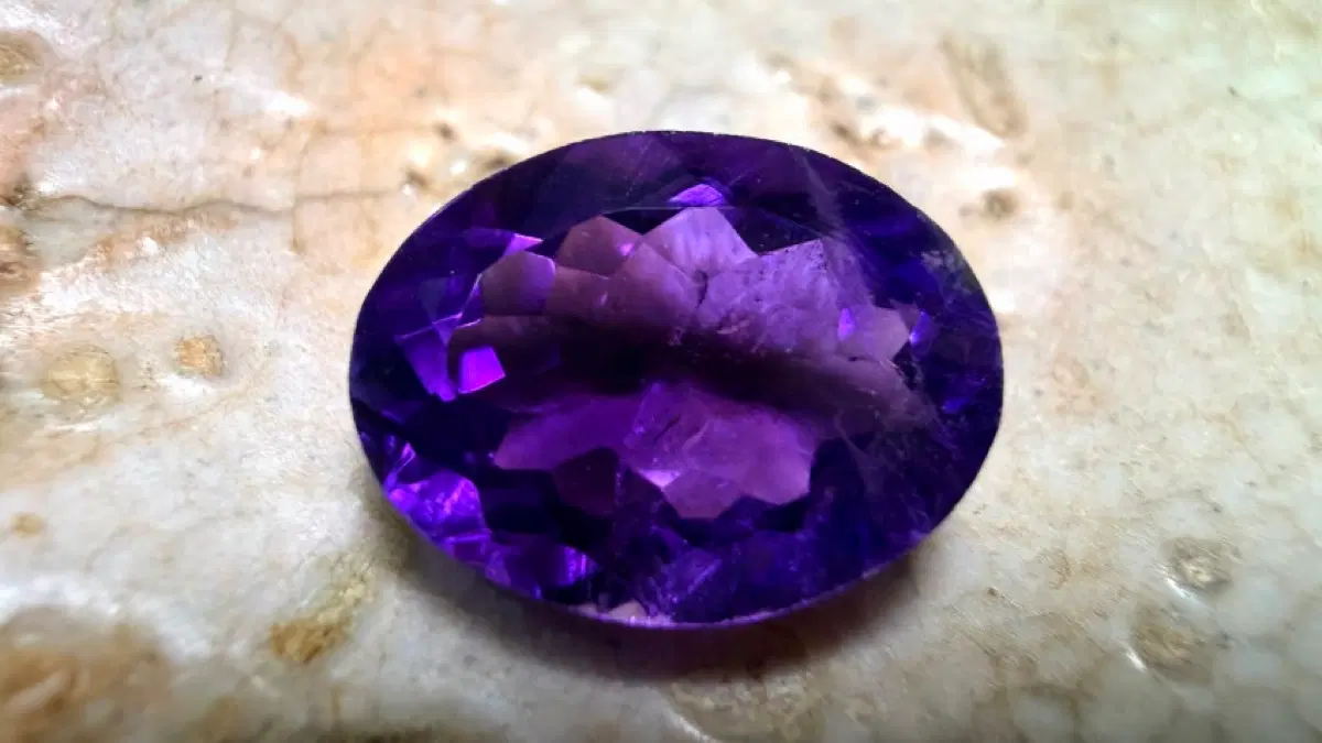 No.6227 천연 고퀄 브라질 자수정 다이야몬드커팅 5ct