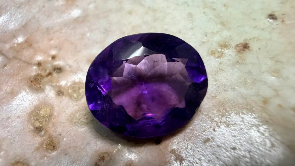 No.6218 천연 고퀄 브라질 자수정 다이야몬드커팅 4ct