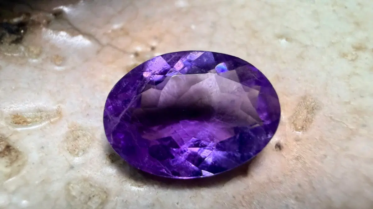 No.6217 천연 고퀄 브라질 자수정 다이야몬드커팅 4.4ct