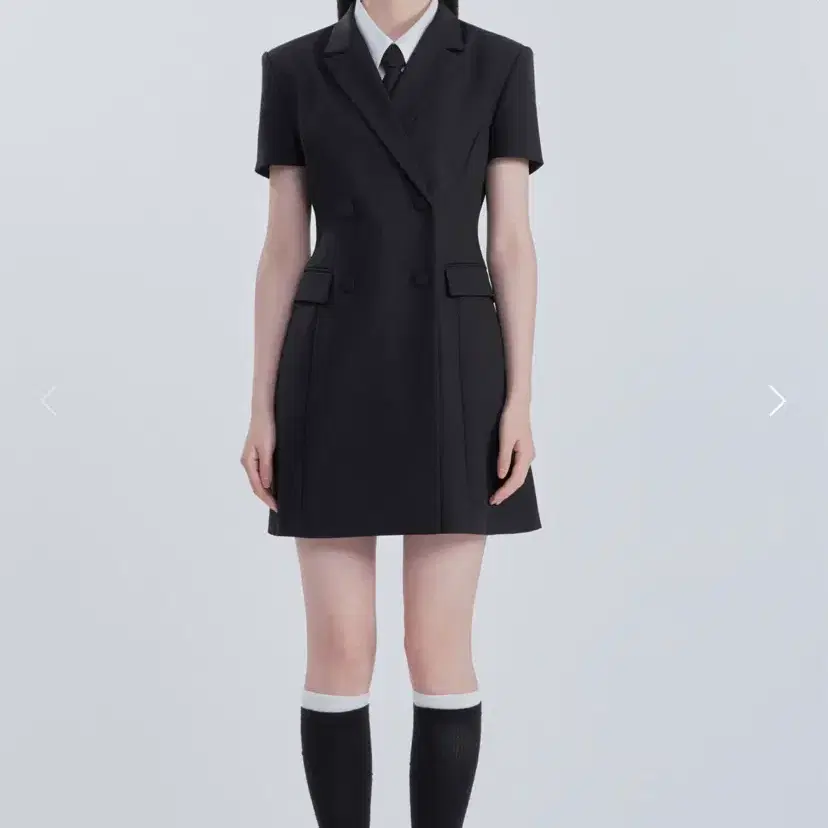 [마우솔레움] 하객룩, 원피스, Jenn Half-Sleeve Suit Jacket Dress - Black