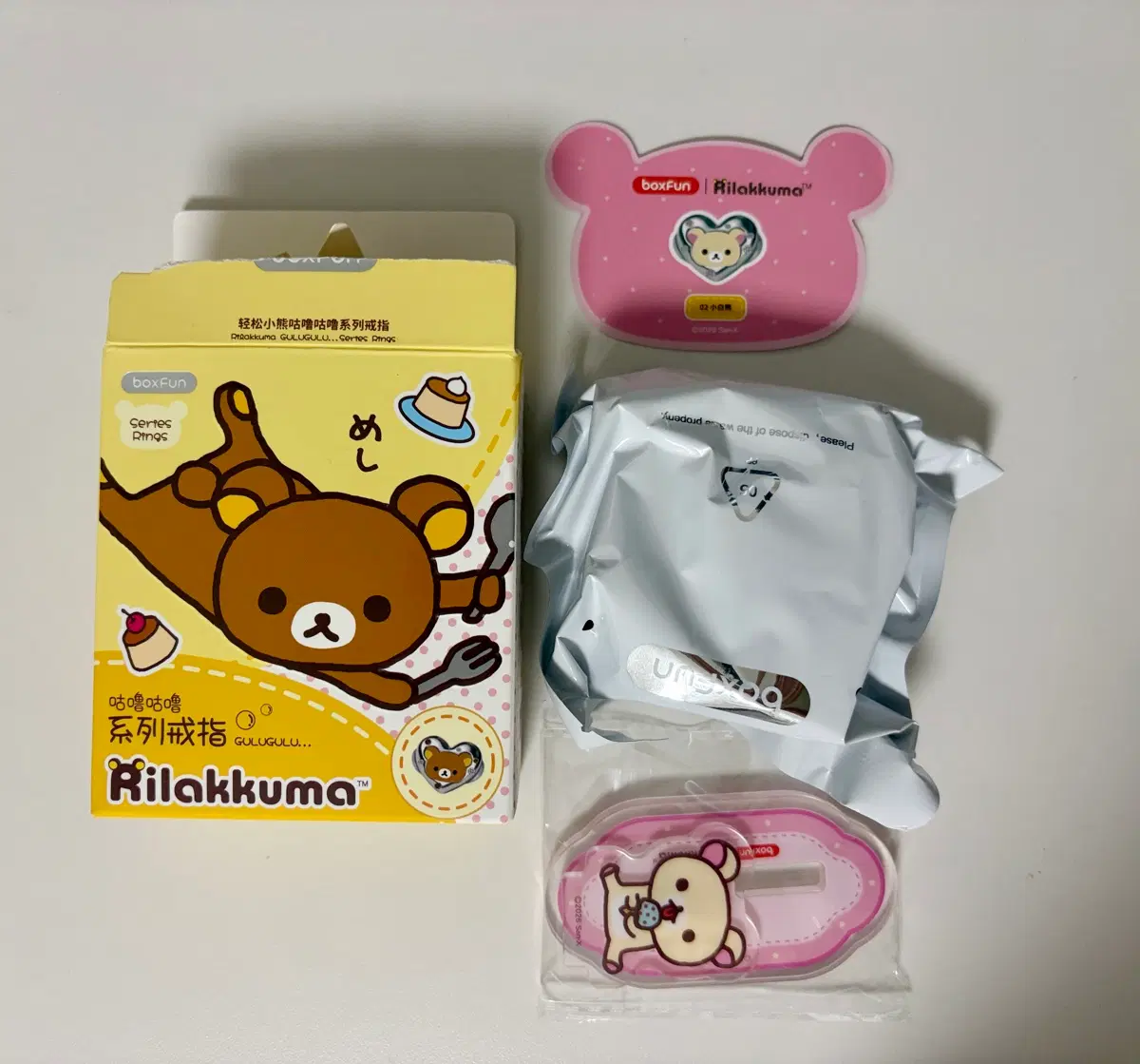 미개봉 리락쿠마 반지 코리락쿠마 하트 반지 산엑스 boxfun 공식