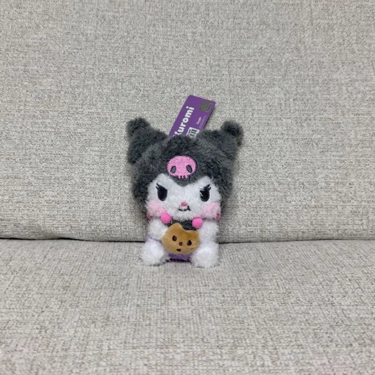 정품 산리오 쿠로미 볼빵빵 키링 인형 가방걸이 13cm