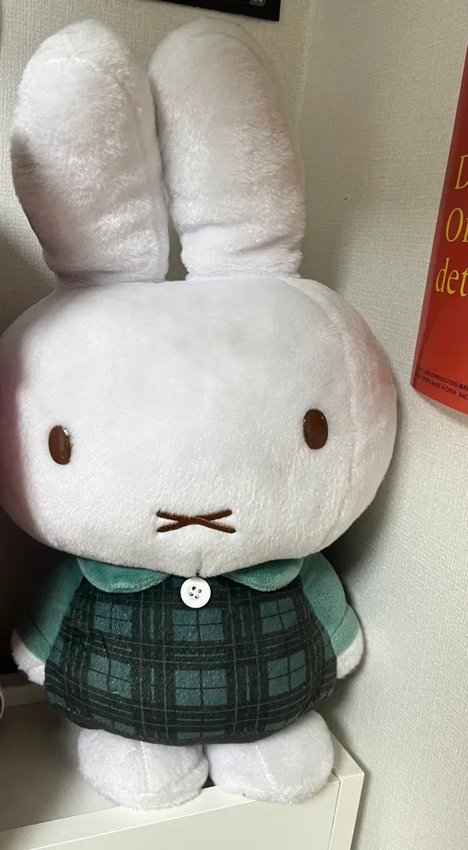 미피 체크무늬 중형 인형