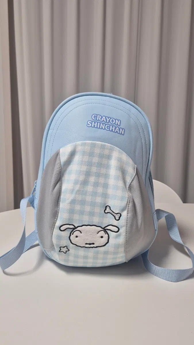 크레용신짱 짱구 흰둥이 자수 모자 백팩 가방 하늘색 어린이 아동