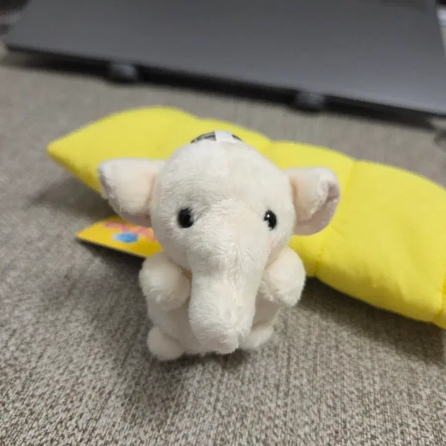 흰색 코끼리 인형 키링