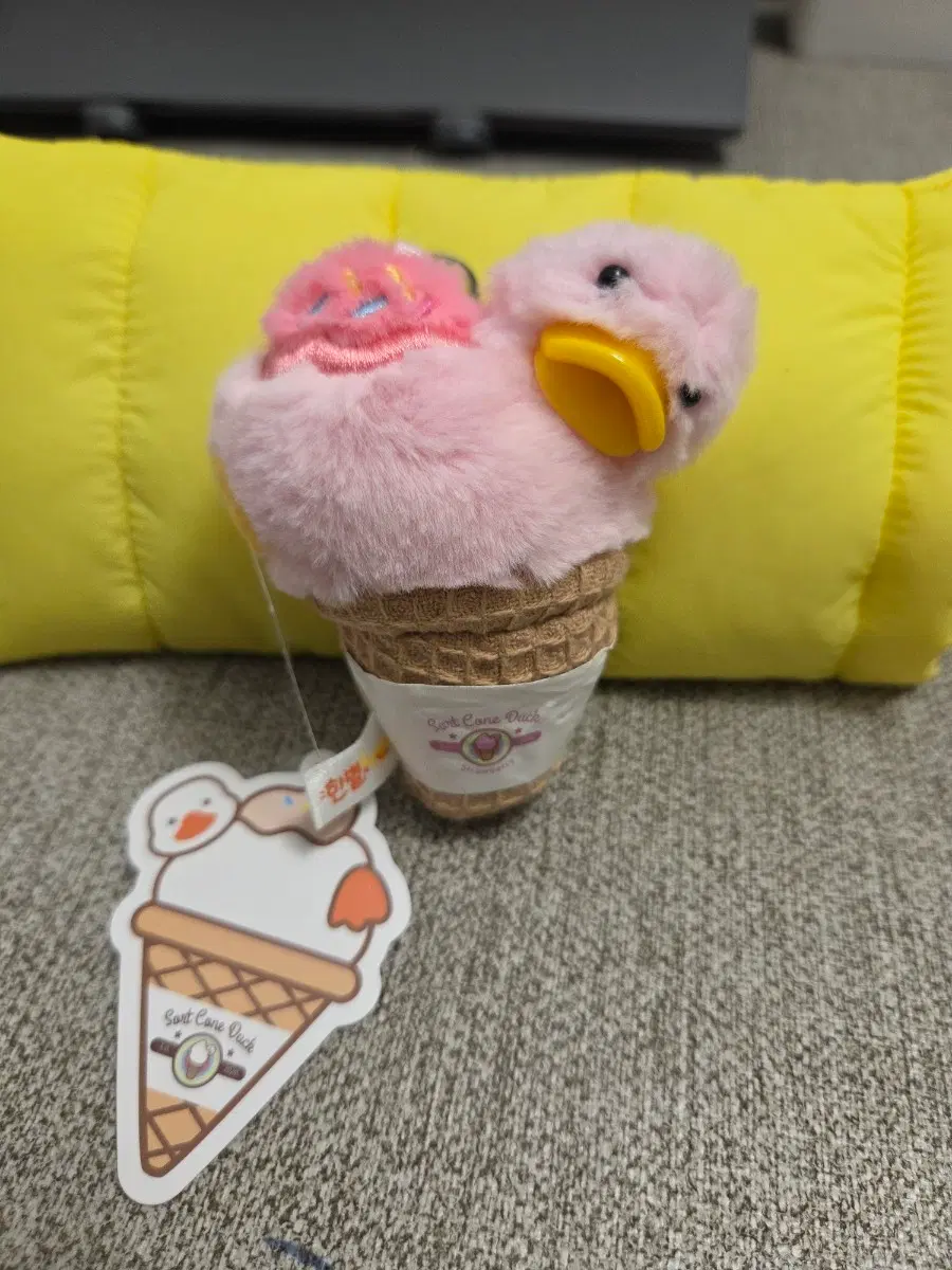소프트콘덕 인형 핑크 오리인형 키링