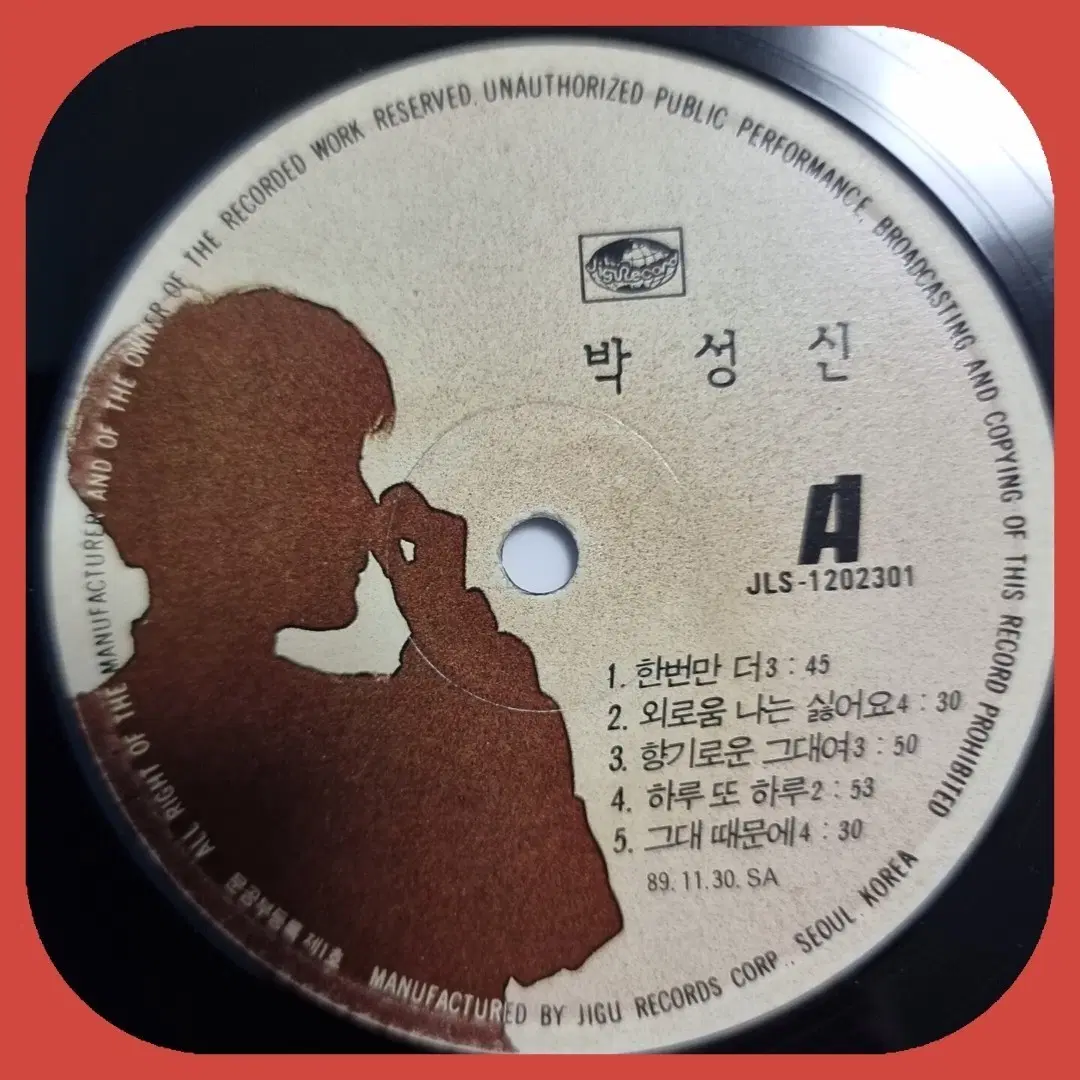 박성신 LP 1집 LP NM- 디스크만