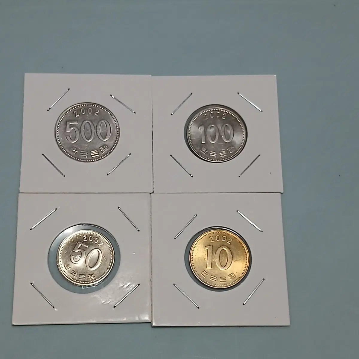 한국은행 2002년 4종쎄트 500~100~50~10주 (미사용)