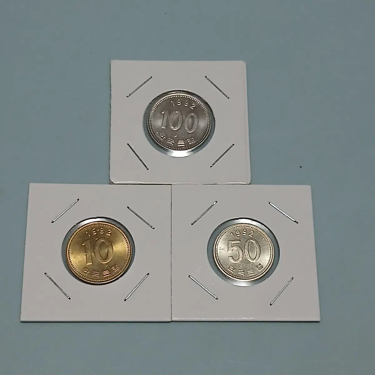 한국은행 1992년 3종 100~50~10주 (미사용)