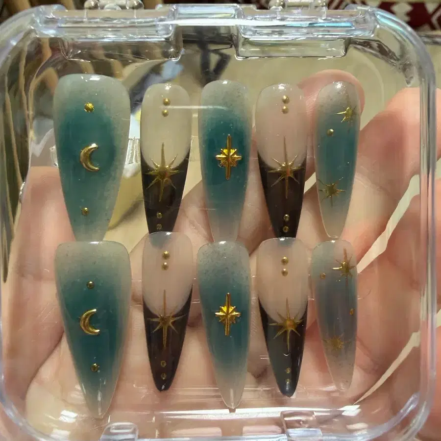 (미사용) y2k 100% 수제 네일팁 3.5cm 롱팁