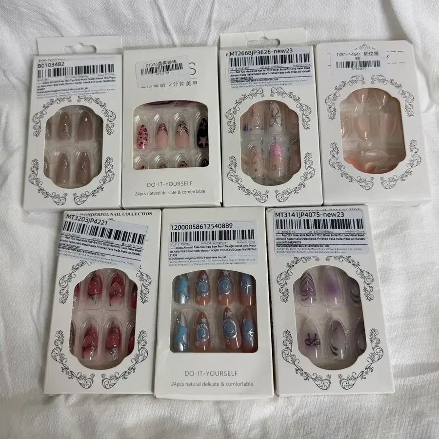 Y2k 스타일 24pcs 네일팁 7개 일괄