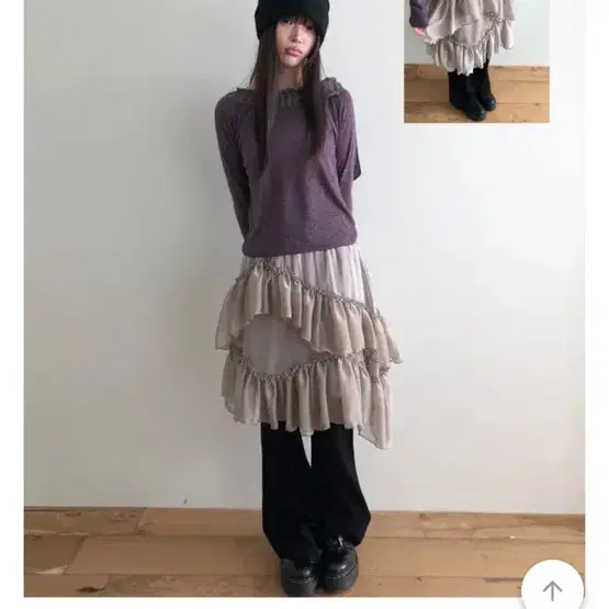 캉캉 미디 스커트 모카