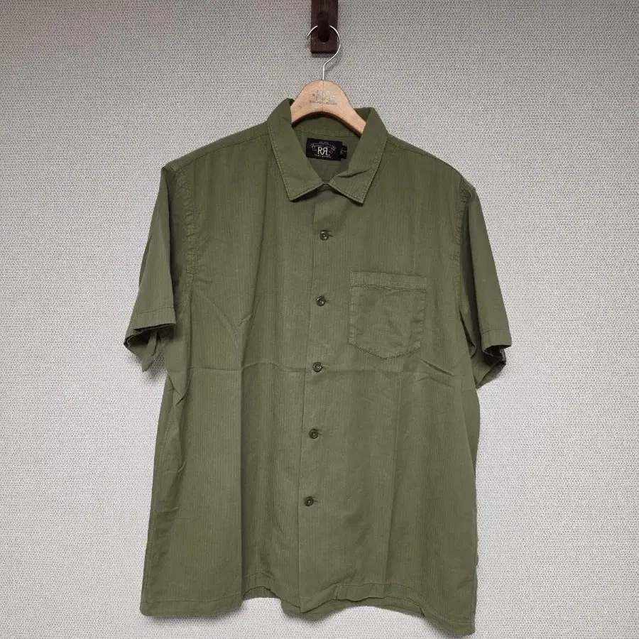 RRL 헤링본 트윌 밀리터리 반팔 셔츠 XL