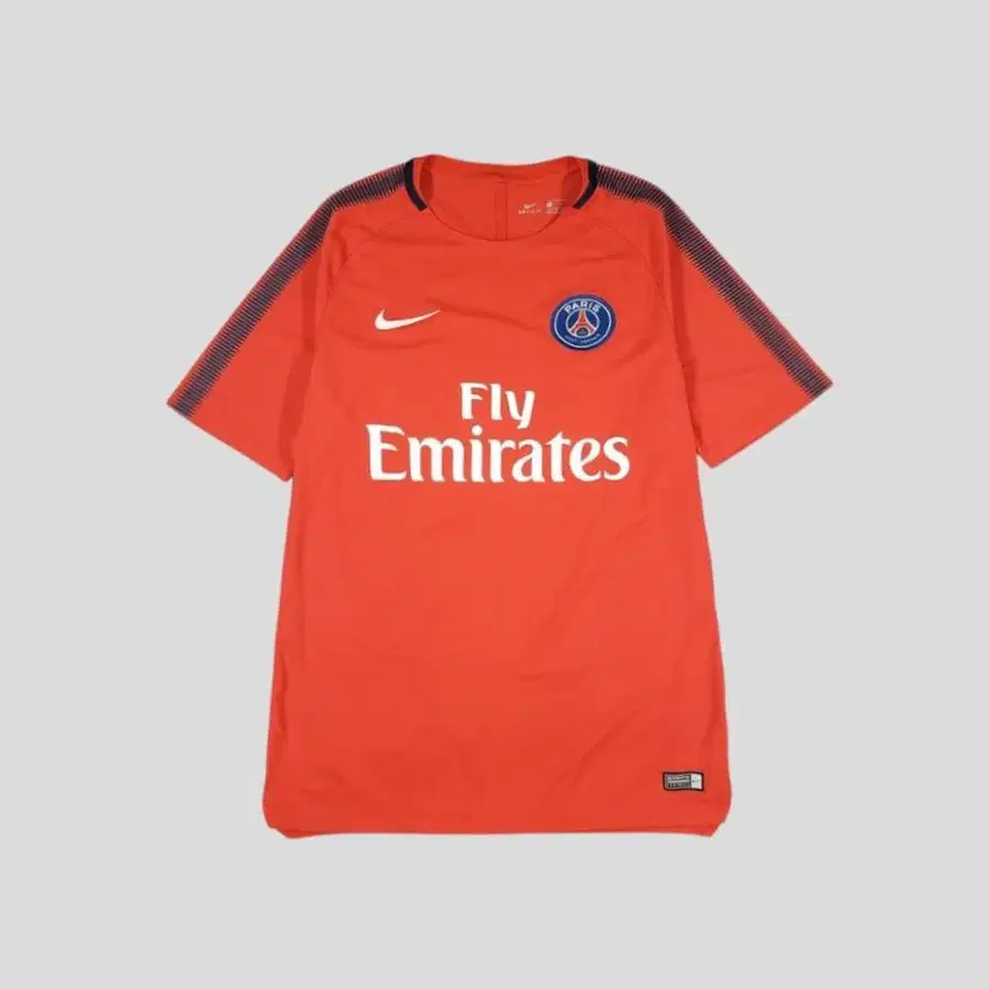 나이키 레드 화이트 네이비 배색 스우시 로고 파리 생제르맹 PSG 16-17 시즌 어웨이 스타디움 유니폼 레글런 라이닝 드라이핏 기능성 블록코어 반팔 티셔츠 L