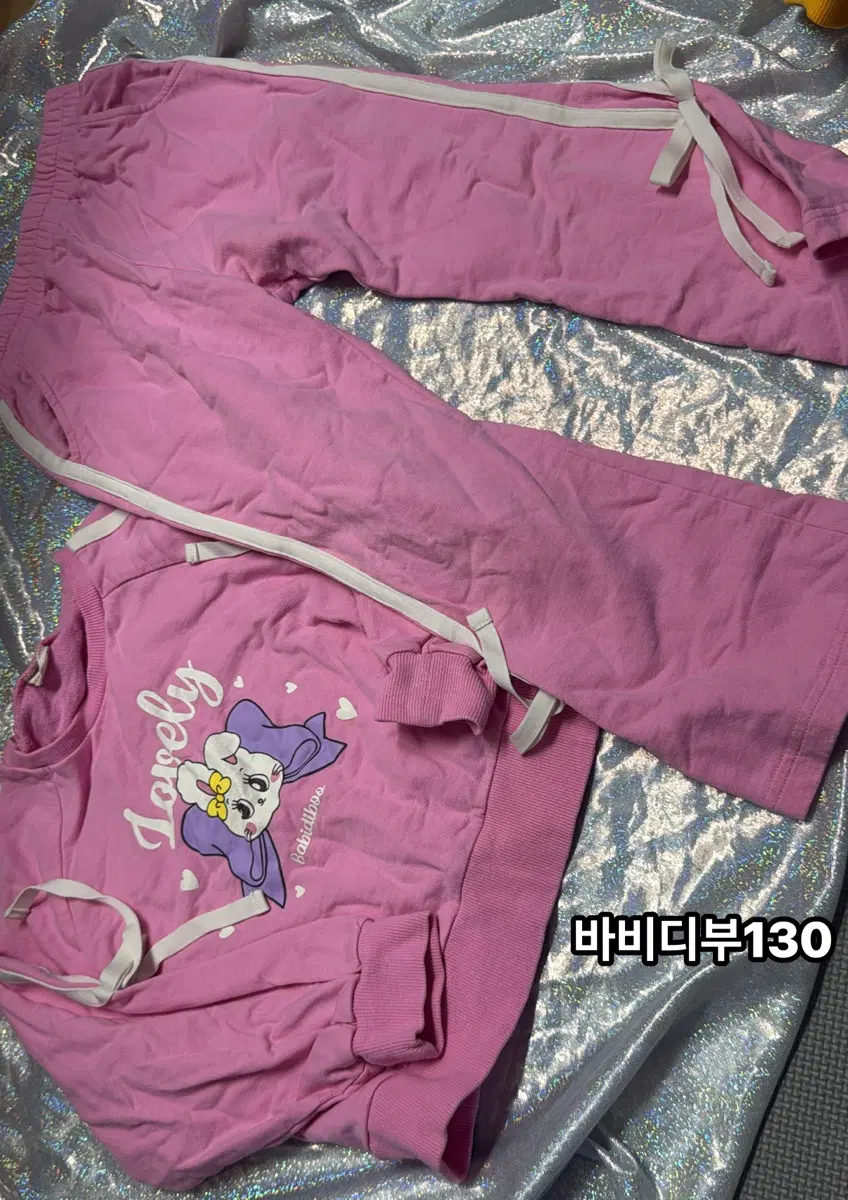아기옷)바비디부 핑크 트레이닝 세트 130