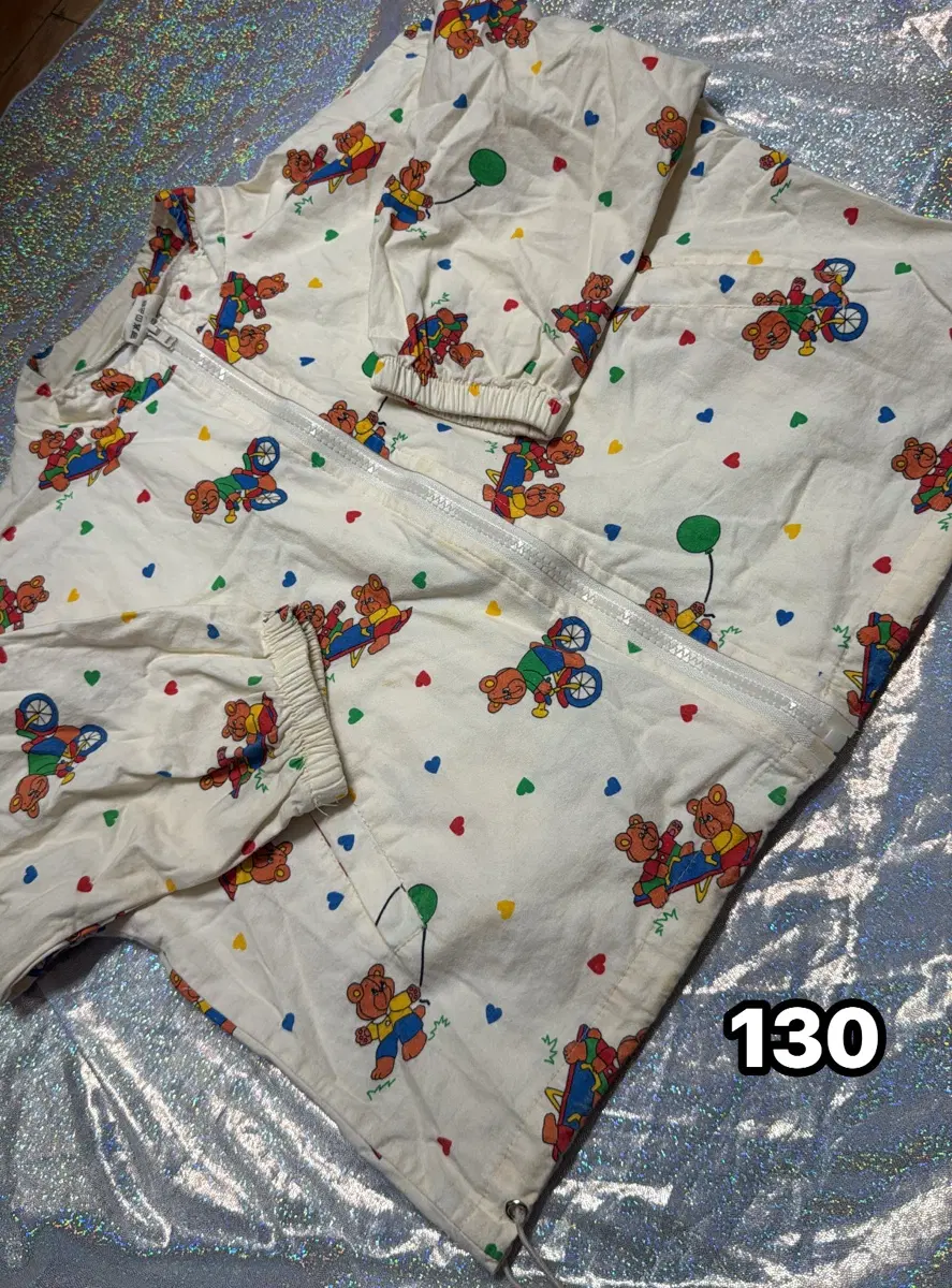 아기옷)곰돌이 패턴 바람막이 130
