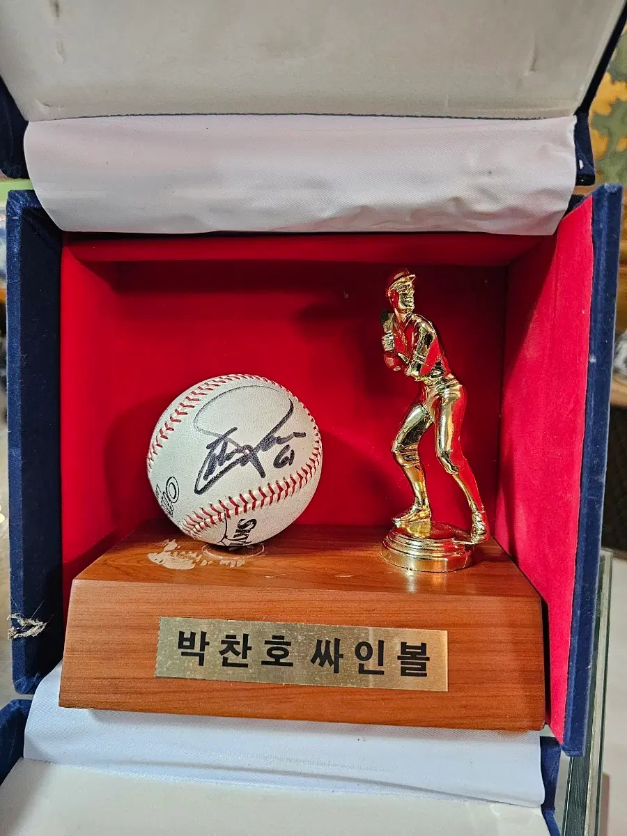박찬호 친필 사인볼 + 피규어 세트/야구베트탈락. 무료배송