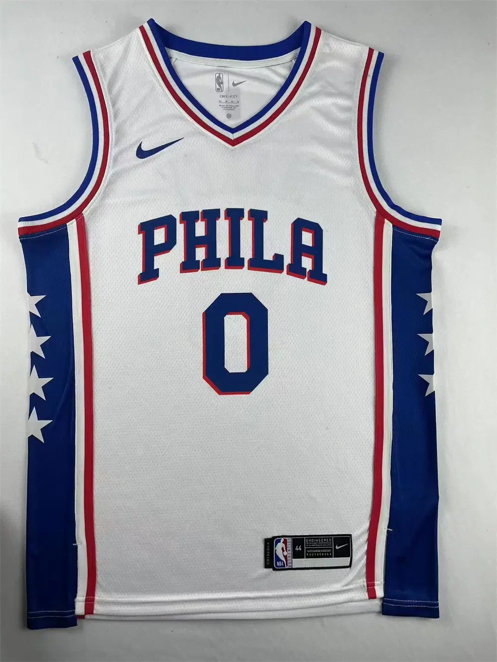 NBA 필라델피아 76ers 맥시 0번 홈 유니폼 스타 디자인 남성 농구 저지