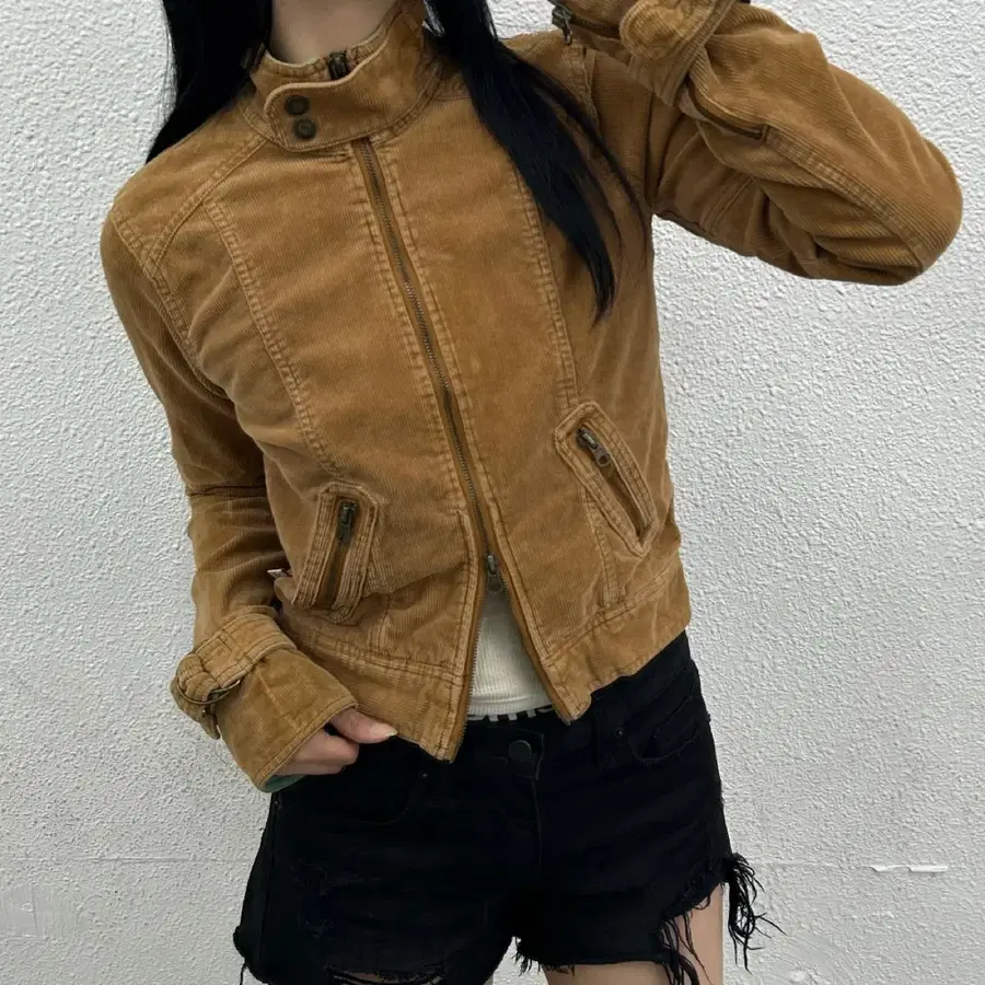 홀리스터 코듀로이 카멜 투웨이 자켓 S