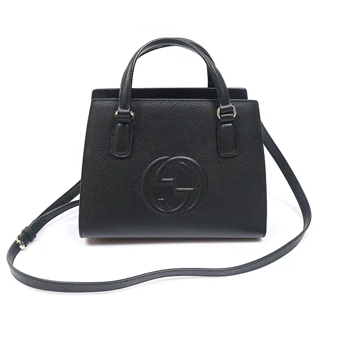 Gucci(구찌) 607722 블랙 레더 GG 소호 탑핸들 토트 2WAY MBD10875GU