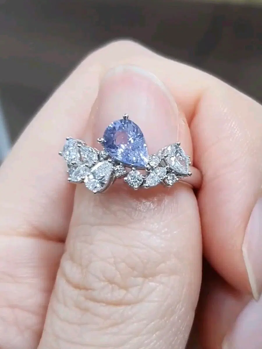 0.9ct 연보라 사파이어 반지 10호