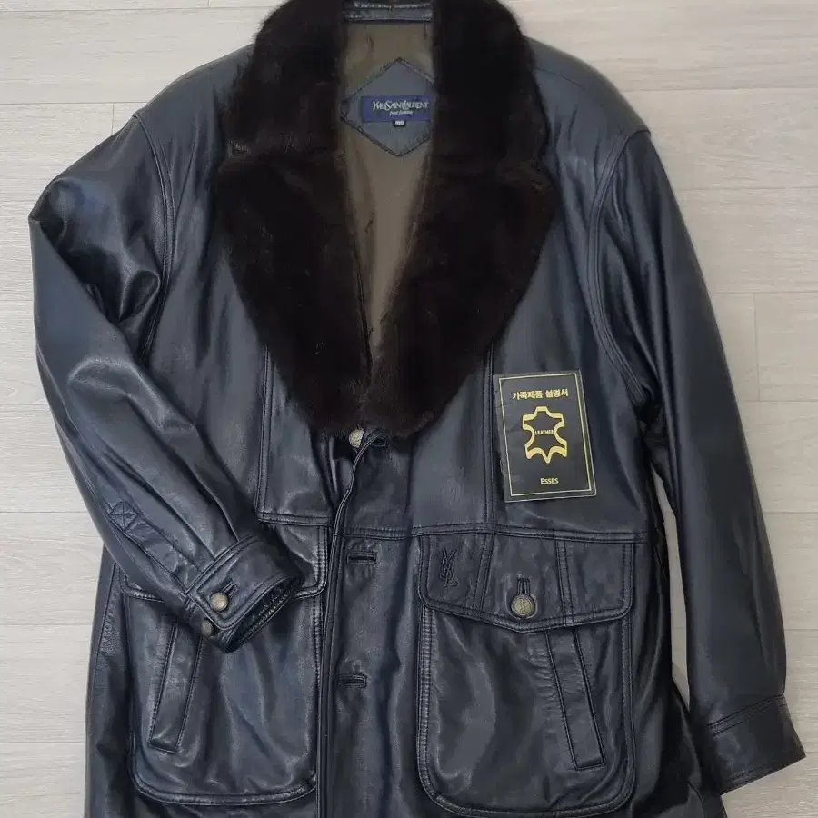 입생로랑(YSL) 90s 아카이브 퍼 카라 산양가죽 자켓