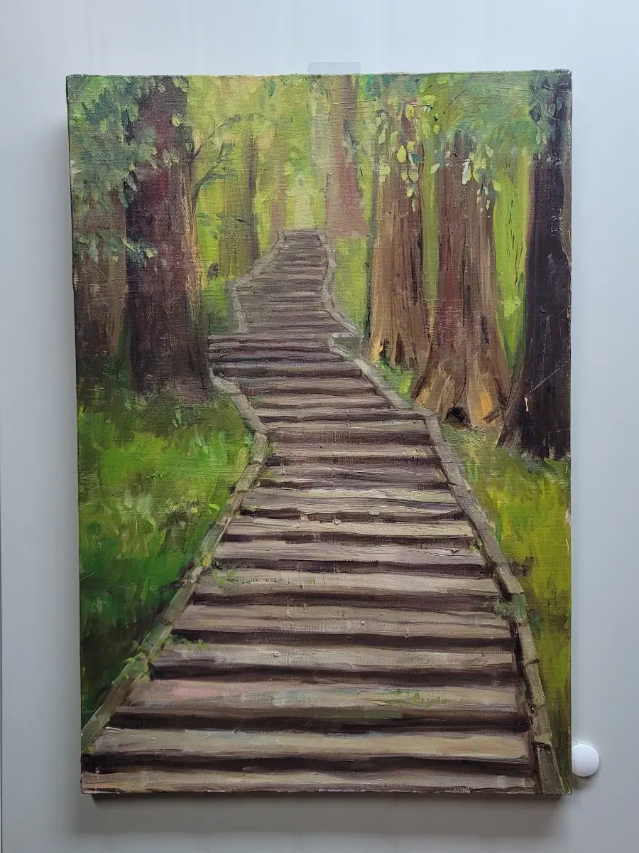 유화그림 20호 산길계단