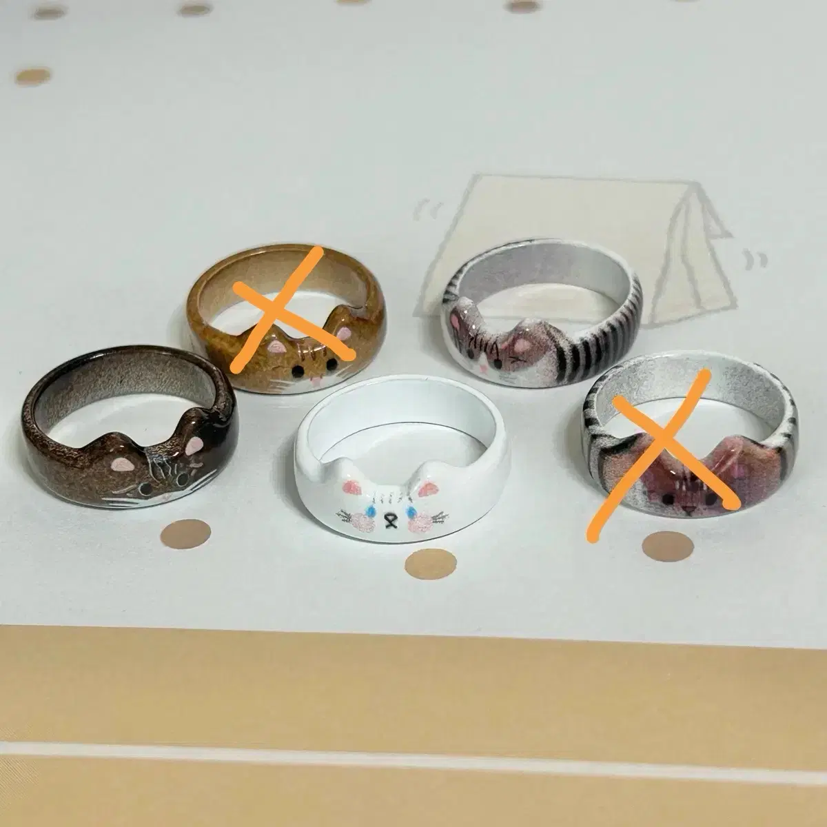 새상품 고양이 반지, 동물 반지, 귀여운 반지