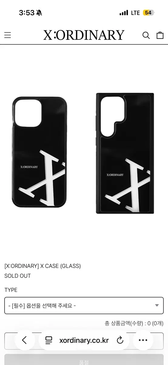 [X:ORDINARY] X CASE (GLASS) 아이폰 15pro 미사용