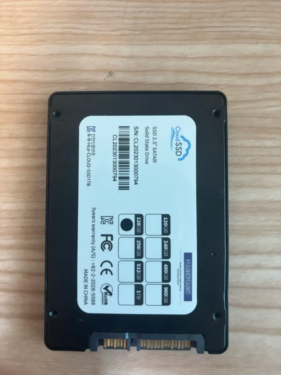 Cloud SSD 128GB SATA 3.0 SSD 건강상태 100%, 사용시간 684시간