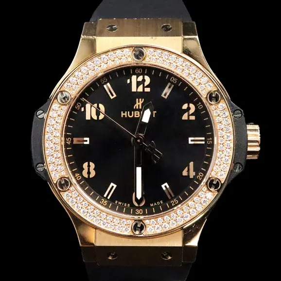 Hublot(위블로) 361.PX.1280.RX 38MM 골드 다이아몬즈 빅뱅 러버밴드 시계
