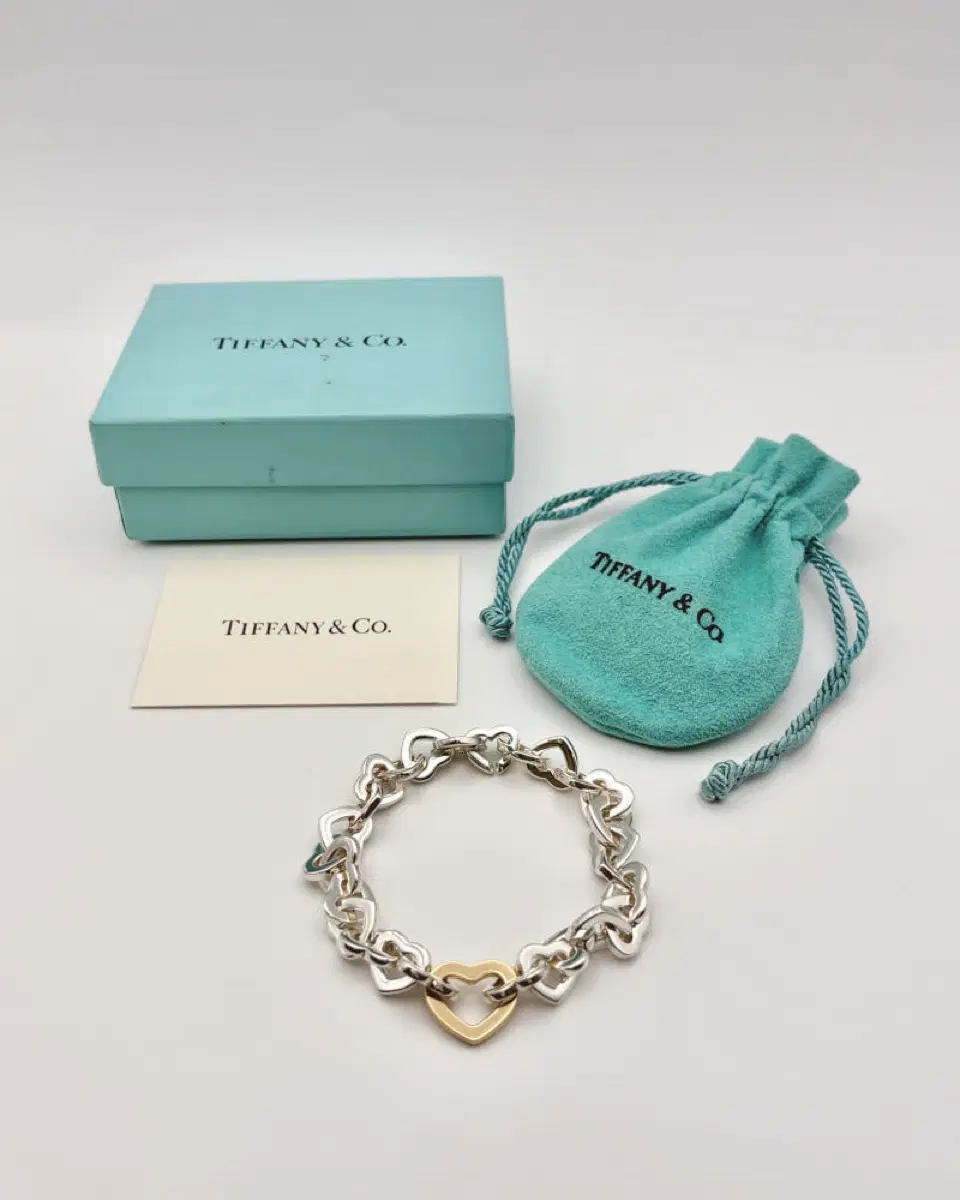 티파니 하트 링크 SV925 / 18k 골드 실버 체인 팔찌 ITALY