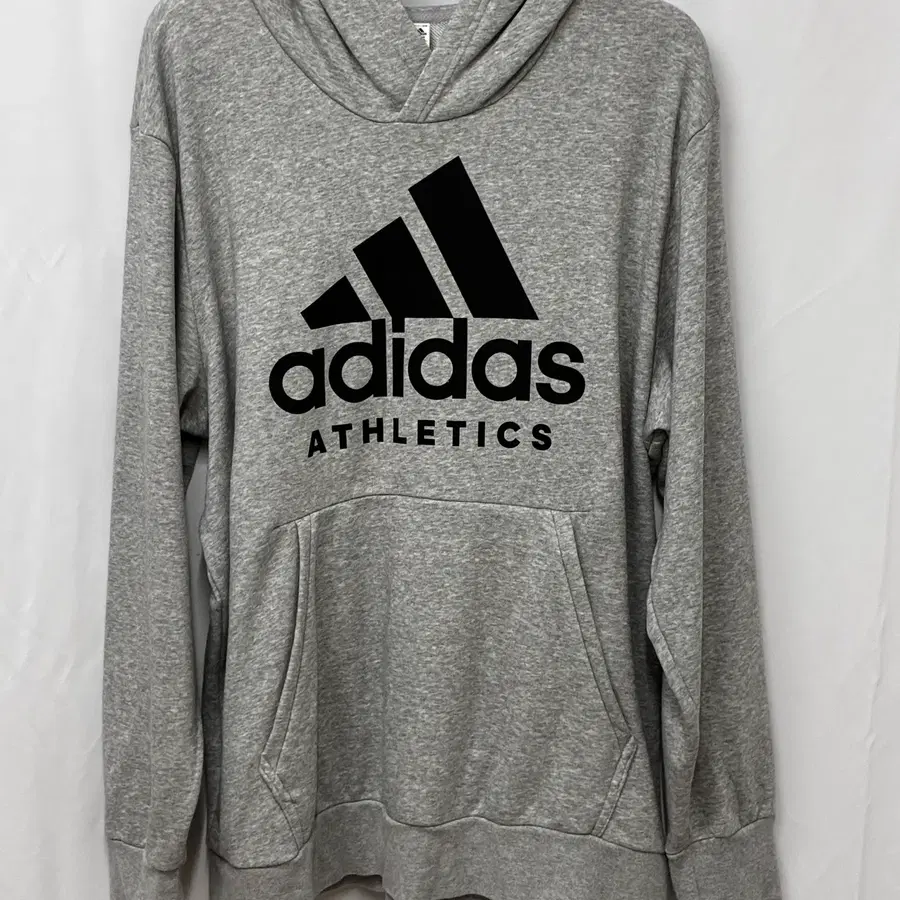 아디다스 ADIDAS ATHLETICS 빅로고 그레이 후드티 2XL