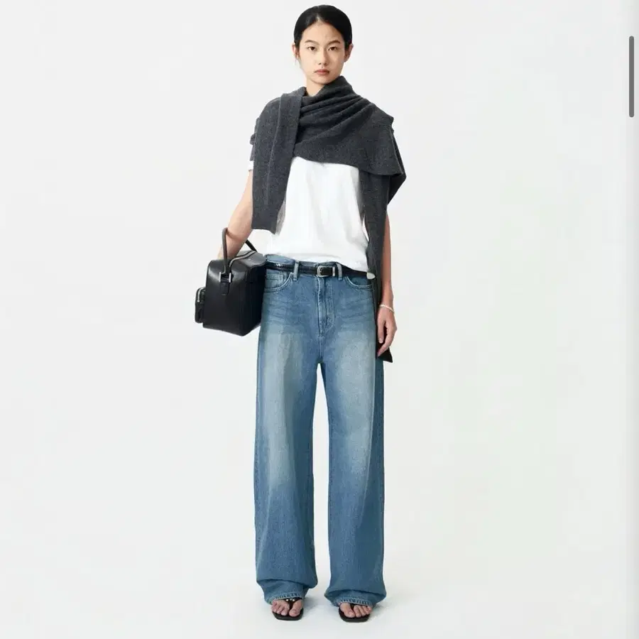 라벨아카이브 Mariam wide fit jeans mid blue wash