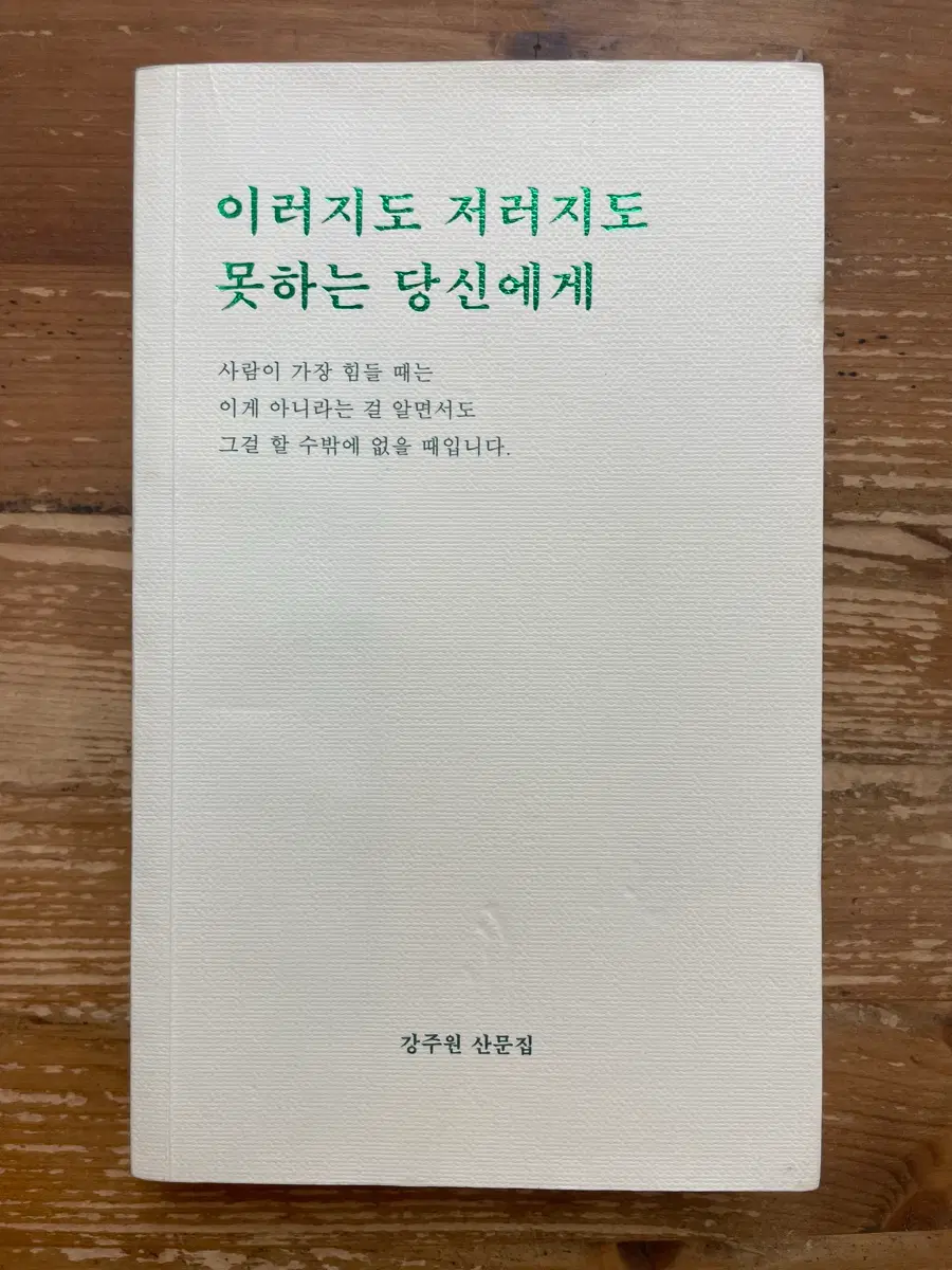 이러지도 저러지도 못하는 당신에게 : 강주원 산문집