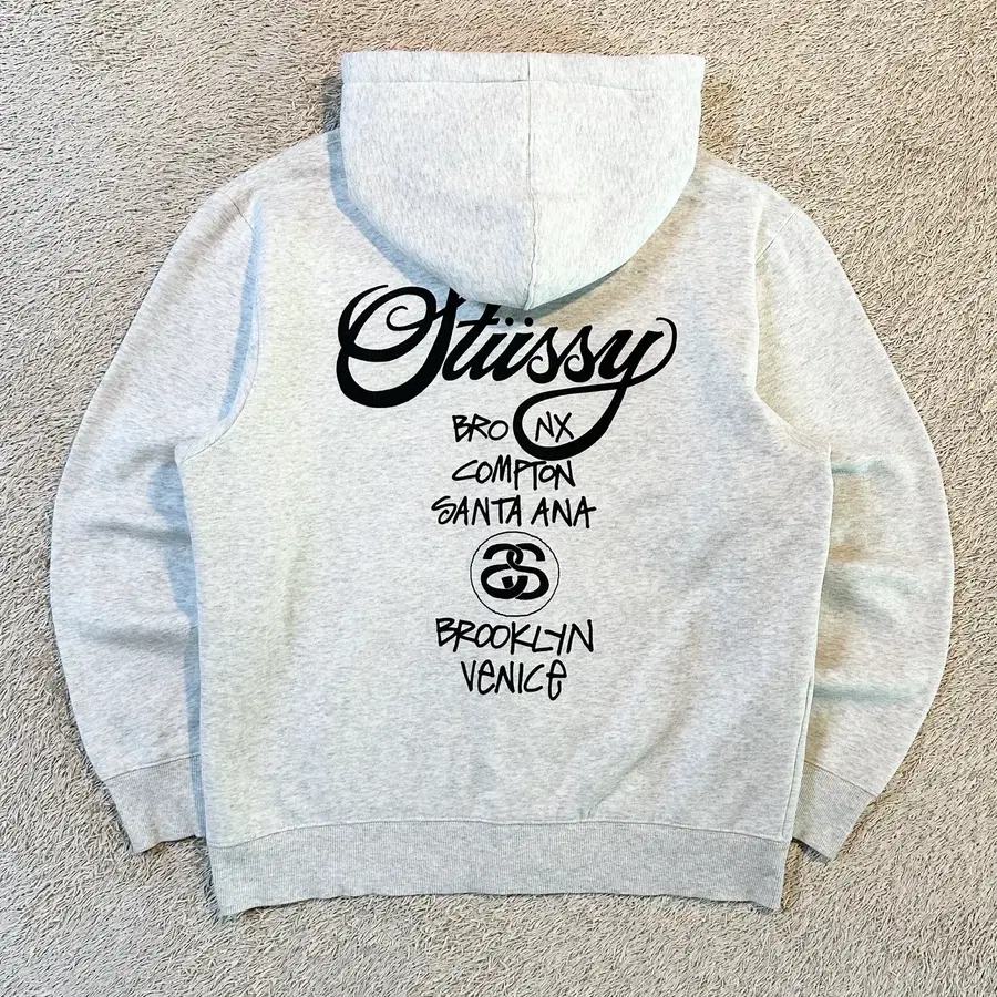 [XL] 스투시 STUSSY 월드투어 후드집업 애쉬 헤더