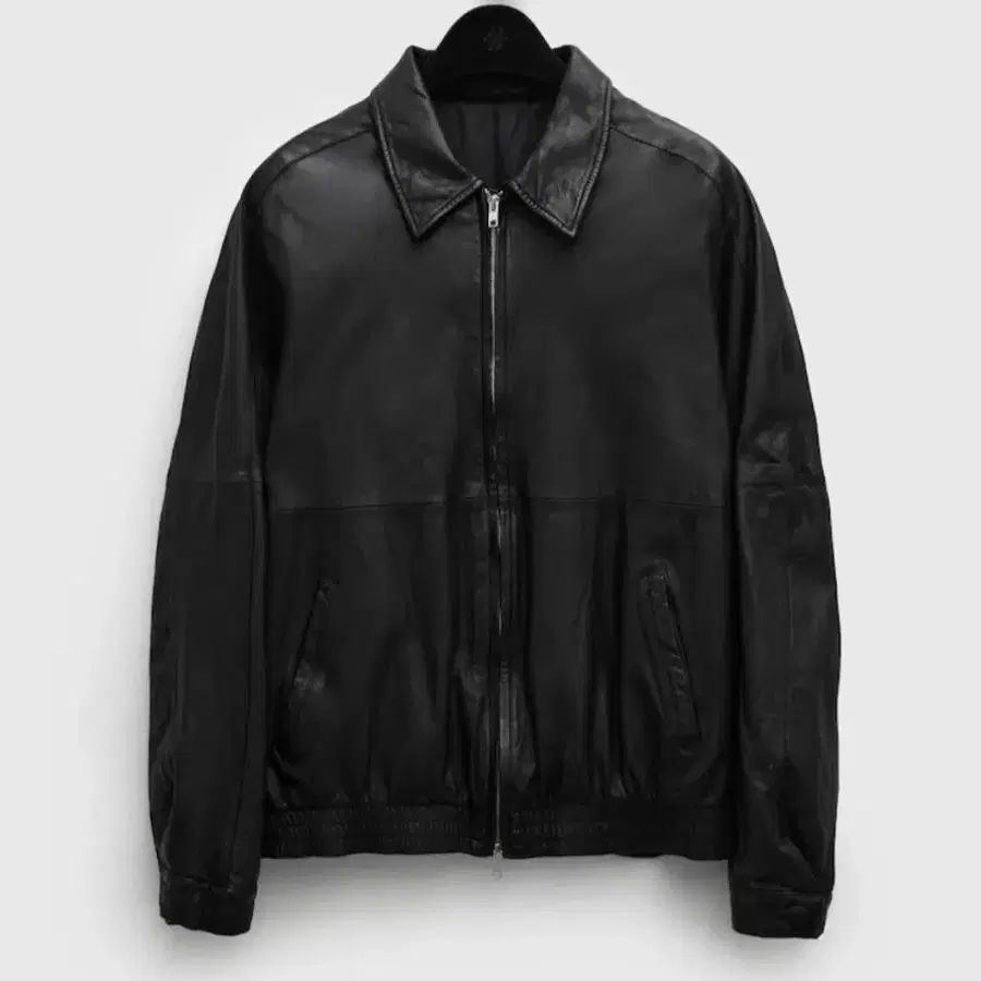 유스 워시드 레더 블루종 블랙 youth washed leather