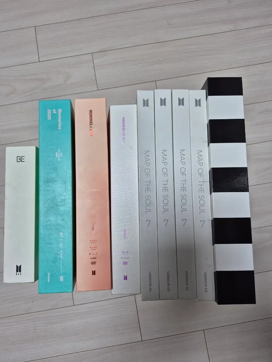 BTS 앨범 세트 (BE, Memories, MAP OF THE SOUL 7 버전 포함)