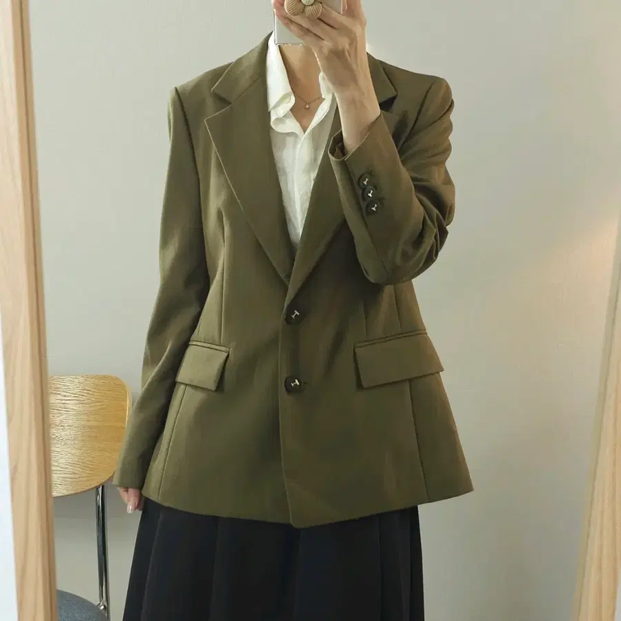 (77)세루티1881 여성 긴팔 싱글 자켓 카키브라운 하객룩 G1W4959