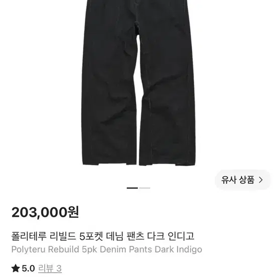 폴리테루 리빌드 5포켓 데님 팬츠 다크 인디고