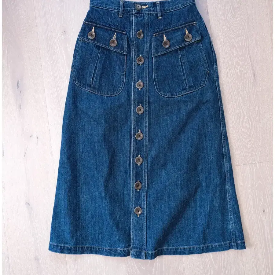 캐피탈 12oz 데님 밀리터리 스커트 - size : xs ( 추천 27-28 )