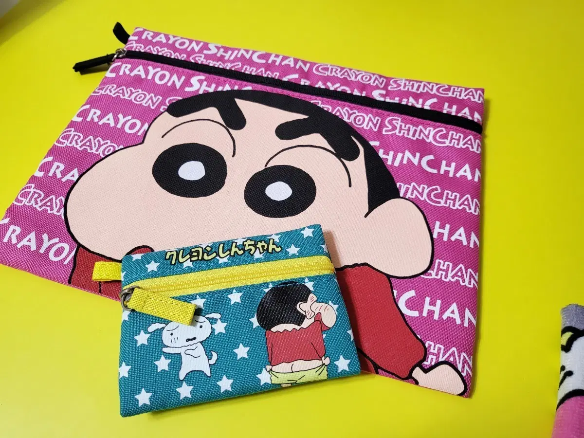 17년도 짱구와 흰둥이 파우치 2종 (일괄)